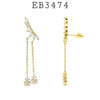 Cubic Zirconia Dangle Earrings in Brass
