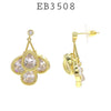 Tear Drop CZ Chandelier Cubic Zirconia Dangle Earrings in Brass