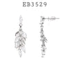 Cubic Zirconia Dangle Earrings in Brass