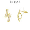 White or Multi Color Baguette Cubic Zirconia Stud Earrings in Brass
