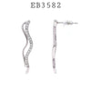 Cubic Zirconia Stud Earrings in Brass