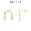 Cubic Zirconia Earrings in Brass