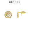 Cubic Zirconia Studs Earrings in Brass