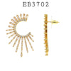 Cubic Zirconia Semi Circle Statement Earrings in Brass