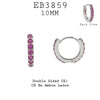 10mm Classic Pink CZ All Around Brass Earrings