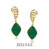 18K Gold-Filled Green Stone Dangle Earrings