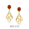 18K Gold-Filled Orange Agate Stone Dangle Earrings