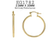 18K Gold Filed Round Tube Hoops, Hinged Closure, 10mm-35mm