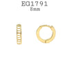 18K Gold Filed  Small Round Huggie Hoops, 8mm