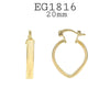 18K Gold Filed Small Tube Oval Hoops, Hinged Closure, 20mm