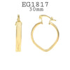 18K Gold Filed Small Tube Oval Hoops, Hinged Closure, 20mm