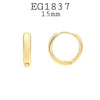 18K Gold Filed Small Round Hoop Huggies, 10mm