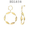 18K Gold Filed Drop  Circle Twisted Dangle Earrings