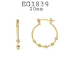 18K Gold Filed Beaded Round Hoops, Hinged Closure, 20mm-50mm