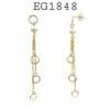 18K Gold Filed  Pearl & long Chains Drop Dangle Earrings, 70mm