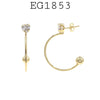 18K Gold Filed Heart Stud and Circle Beaded Hoop Earrings,25mm