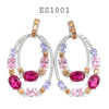 925 Sterling Silver Multicolor Drop Dangle Earrings
