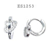 925 Sterling Silver Heart Lock Hoop Earrings