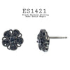 925 Sterling Silver Black Rhodium Plated Stone Stud Earrings