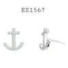 925 Sterling Silver CZ Cross Stud Earrings