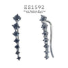 925 Sterling Silver CZ Black Rhodium Plating Crawler Earrings