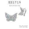 925 Sterling Silver CZ Butterfly Cuff Earrings