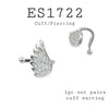 925 Sterling Silver Wing CZ Cuff Earrings