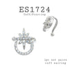 925 Sterling Silver Star CZ Cuff Earrings