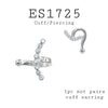925 Sterling Silver CZ Cuff Earrings