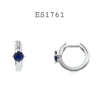 925 Sterling Silver CZ Stone Hoop Earrings