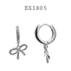 925 Sterling Silver  Cubic Zirconia Drop Dangle  Bow Earrings
