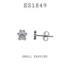 925 Sterling Silver CZ Dog Paw Stud Earrings