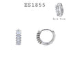 925 Sterling Silver Round Cubic Zirconia Hoop Earrings