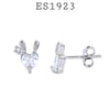 925 Sterling Silver CZ Bunny Stud Earrings