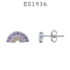 925 Sterling Silver CZ Rainbow Stud Earrings