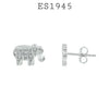 925 Sterling Silver Cubic Zirconia Elephant Stud Earrings