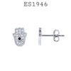 925 Sterling Silver Hand Eye CZ Stud Earrings