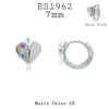 925 Sterling Silver Cubic Zirconia Heart Hoop Earrings