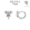 925 Sterling Silver Cubic Zirconia Butterfly Hoop Earrings