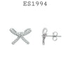925 Sterling Silver Cubic Zirconia Bow Stud Earrings