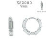 925 Sterling Silver CZ Hoop Earrings