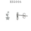925 Sterling Silver CZ Star Stud Earrings
