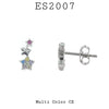 925 Sterling Silver CZ Star Stud Earrings
