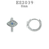 925 Sterling Silver Cubic Zirconia Evil Eye Hoop Earrings