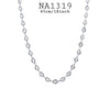 Stainless Steel Chain Ring Loop Necklace, 18"