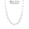 Stainless Steel Paper Clip Chain Necklace, 18"