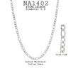Stainless Steel Figaro Chain Necklace, 18", Diameter 1"