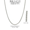 Stainless Steel Round Snake Chain Necklace, 18" in, Diameter, 2.5"