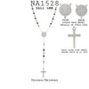 Rosary Rosario Cross Balls Beads Chain Necklace in Stainless Steel