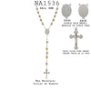 Rosary Rosario Cross Balls Beads Chain Necklace in Stainless Steel